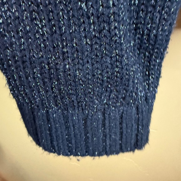 Revolve h:ours Cropped Sparkly Sweater Med Super Fun Warm Office - Picture 10 of 12
